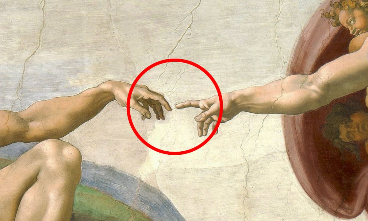 Sapete perché nella Creazione di Adamo di Michelangelo sul soffitto della Cappella Sistina le dita di Dio e Adamo non si toccano? 