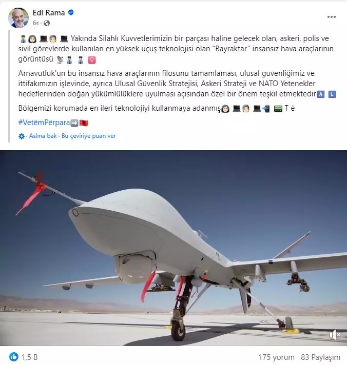 Αλβανία: Ενεργοποιεί τα τουρκικά Bayraktar - Νέος κίνδυνος στα σύνορα της Ελλάδας