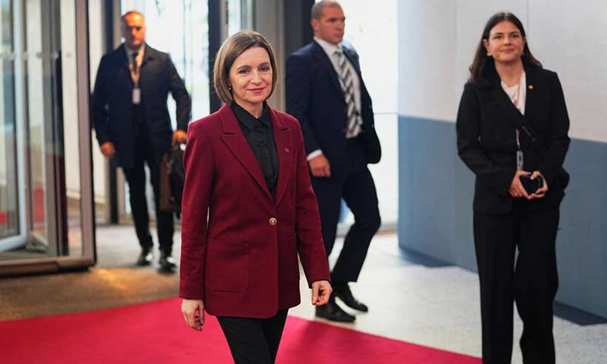 πρόεδρος της Μολδαβίας Maia Sandu φτάνει στην Κοπεγχάγη της Δανίας στις 2 Οκτωβρίου 2025. Thomas Traasdahl/Ritzau Scanpix/μέσω REUTERS