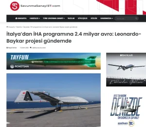 Ιταλία: Επένδυση 2,4 δισ. ευρώ σε UAV με Leonardo και Baykar - Ερχονται τα ιταλικά Bayraktar;