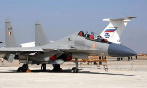 Ένα μαχητικό αεροσκάφος Su-30MKI της Ινδικής Πολεμικής Αεροπορίας οπλισμένο με υπερηχητικό πύραυλο κρουζ BrahMos. Φωτογραφία από ανοιχτές πηγές.