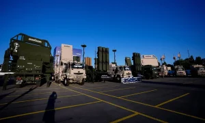 Αμυντικά συστήματα που αναπτύχθηκαν από την Aselsan για το σύστημα αεράμυνας Steel Dome της Τουρκίας σε έκθεση, Άγκυρα, Τουρκία, 27 Αυγούστου 2025. (Φωτογραφία AA)