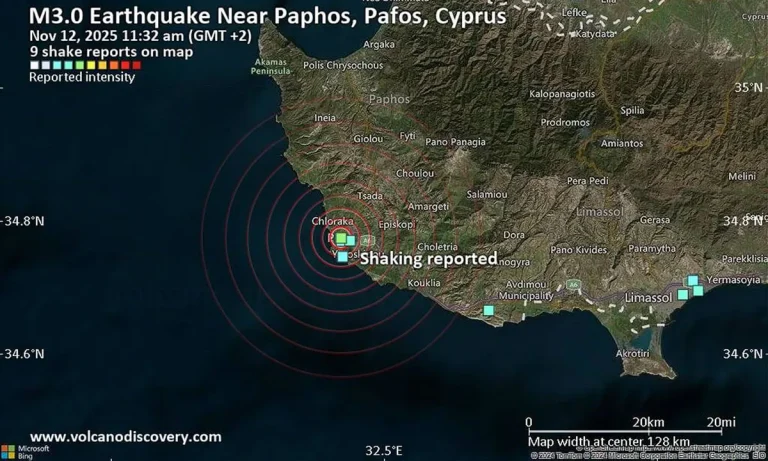 Ισχυρός σεισμός στην Πάφο: 5,3 Ρίχτερ ταρακούνησαν την Κύπρο – Αισθητός σε Ισραήλ και Τουρκία