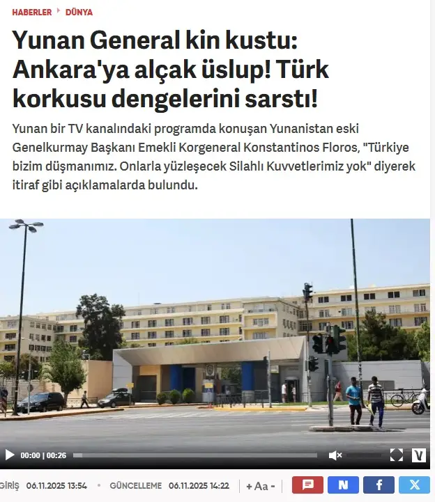 Τα τουρκικά ΜΜΕ «εξοργισμένα»: Τι σχολιάζουν για τις δηλώσεις Φλώρου