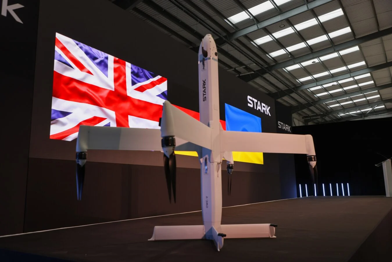 Το drone επιθέσεων Virtus στο νεόκτιστο εργοστάσιο STARK στο Ηνωμένο Βασίλειο. Νοέμβριος 2025. Φωτογραφία: Stark