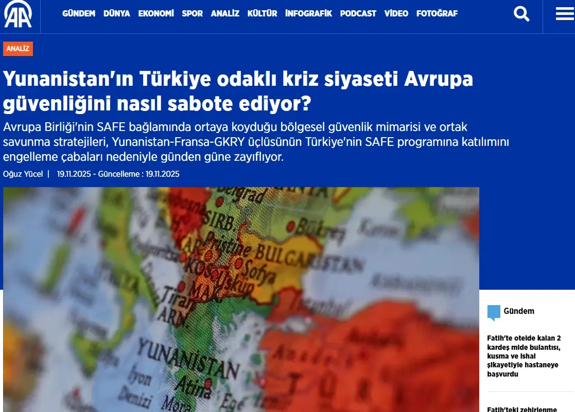 Τι κρύβει η ανάλυση του Anadolu για την Ελλάδα και το SAFE