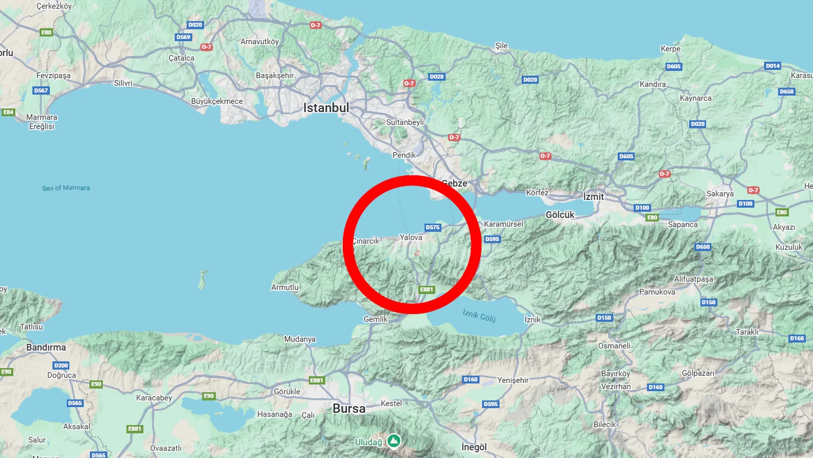 Η επαρχία της Γιάλοβα στην Τουρκία, νότια της Κωνσταντινούπολης